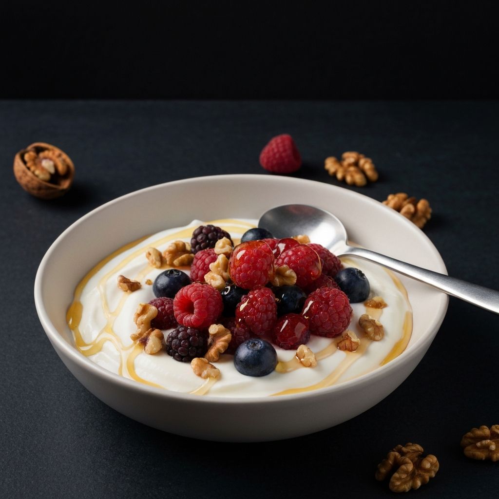 Recovery nutrients: yogurt, berries, nuts